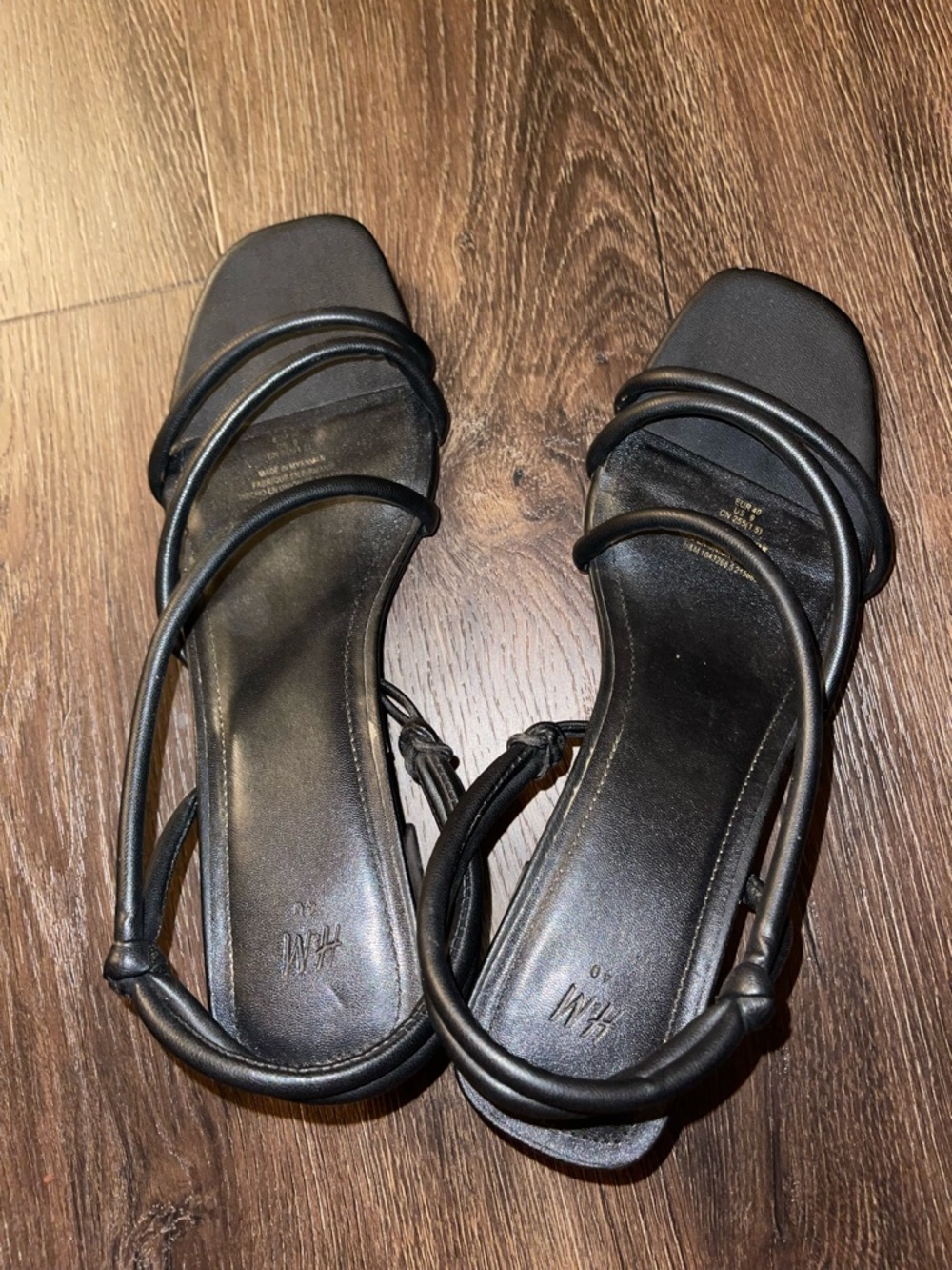 H&M Black Strappy Square-Toe Women's Sandals